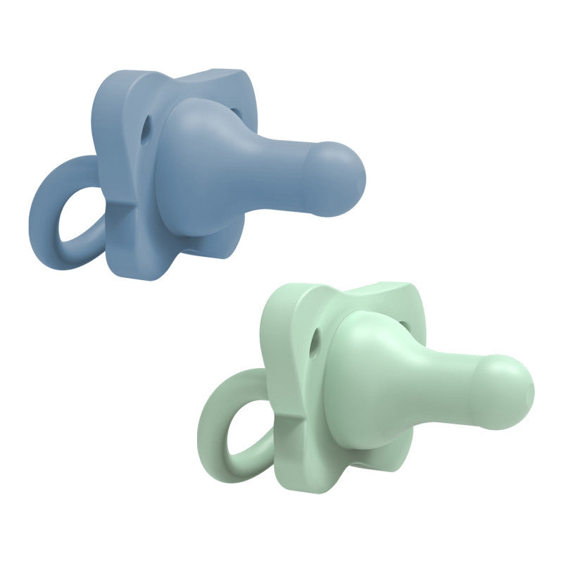 Dr Brown's One Piece Silicone Soother 2 Pack - Blue & Green