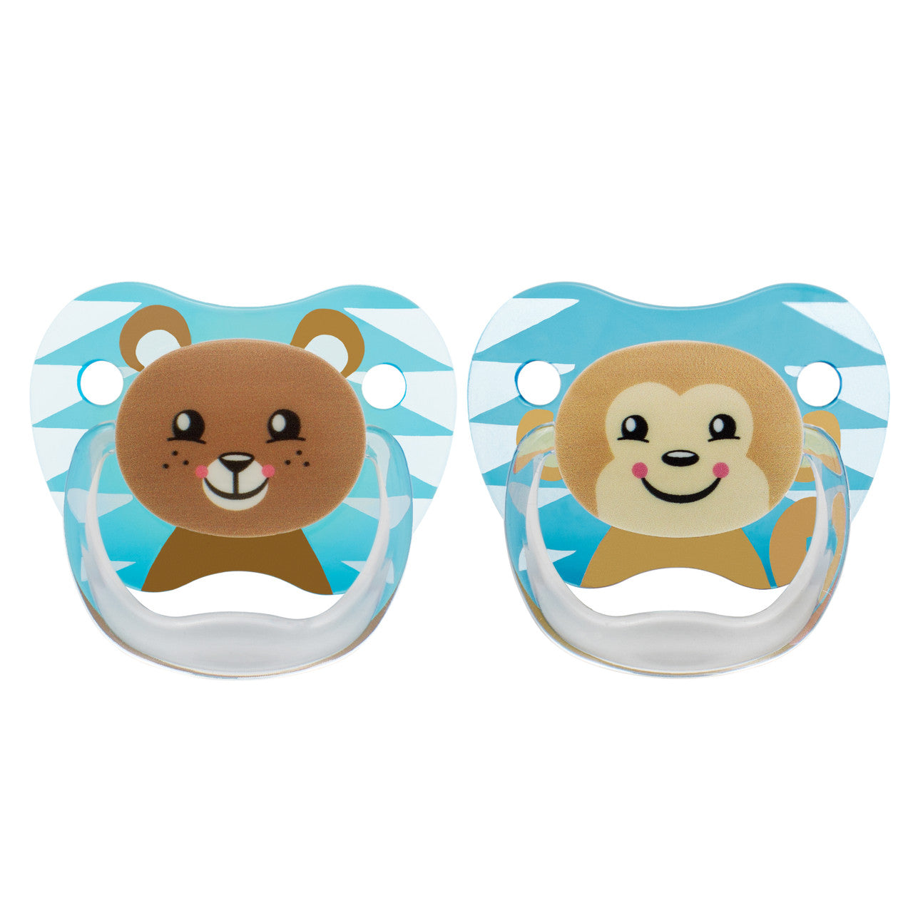 Dr Brown's PreVent Soothers  - Animal Faces, Blue, 6-18 Month