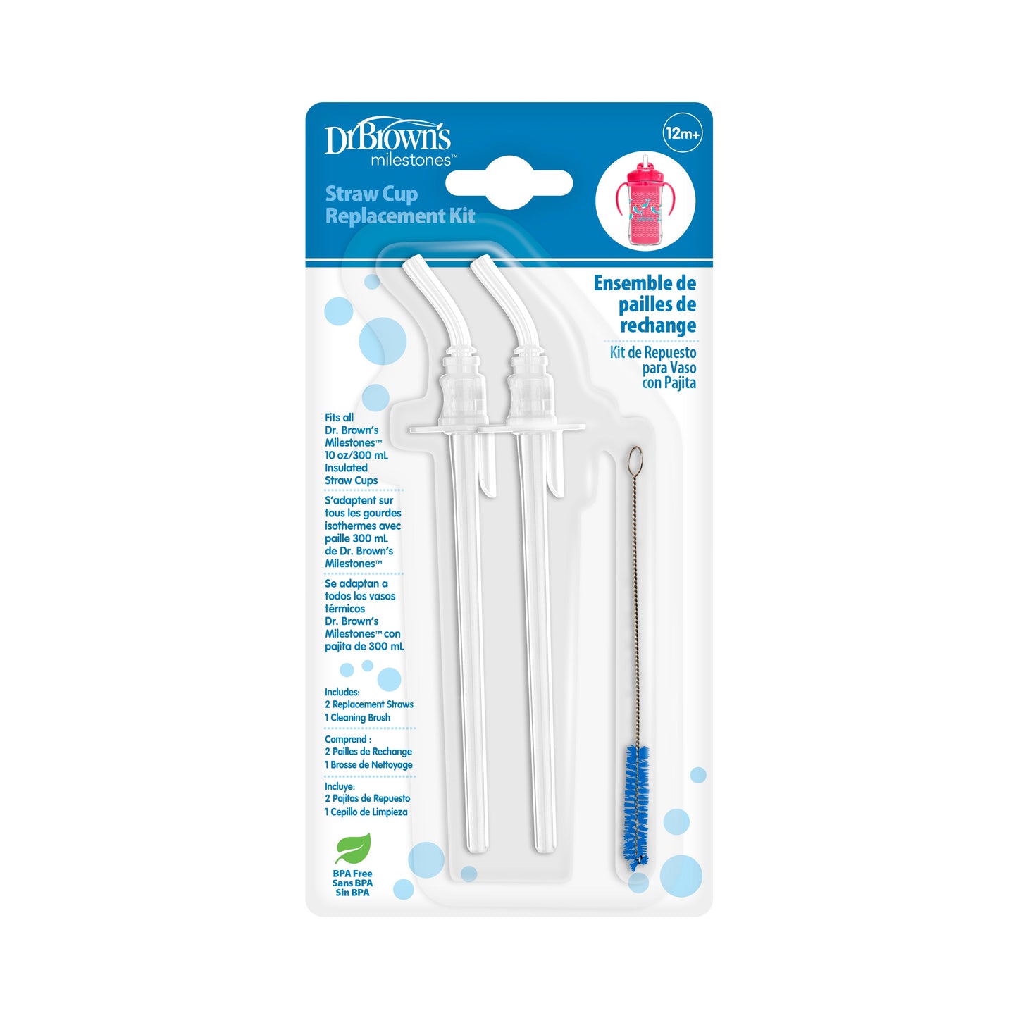 Dr Brown's Insulated Straw Cup Replacement Kit 2pk