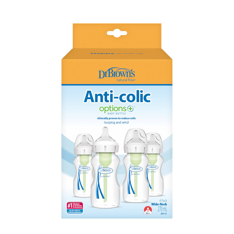 Dr Brown's Options+ Anti-Colic Baby Bottle 270ml Four Pack