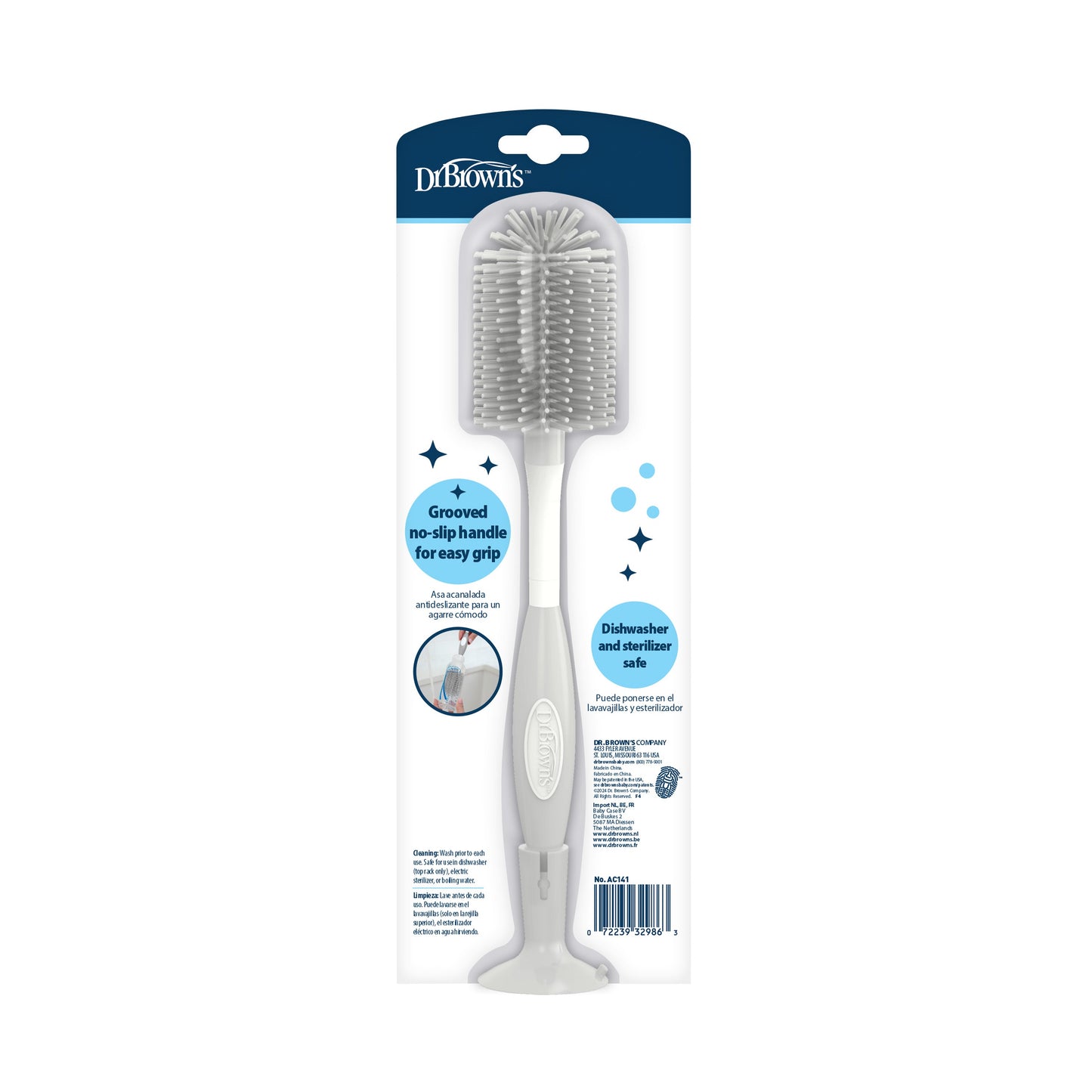 Dr Brown's Soft Touch Bottle Brush Grey