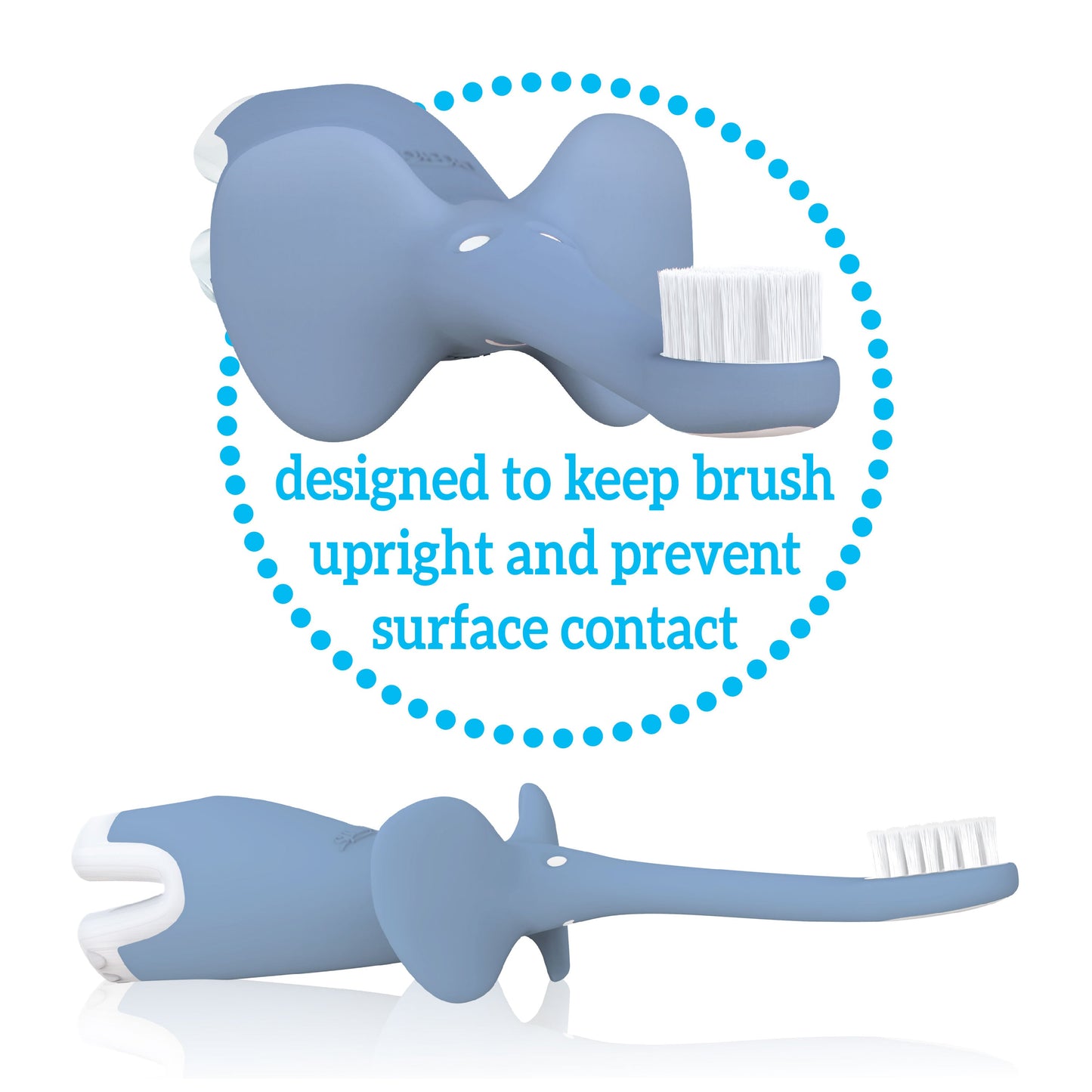 Dr Brown's Infant-to-Toddler Toothbrush, Blue Elephant, 1-Pack