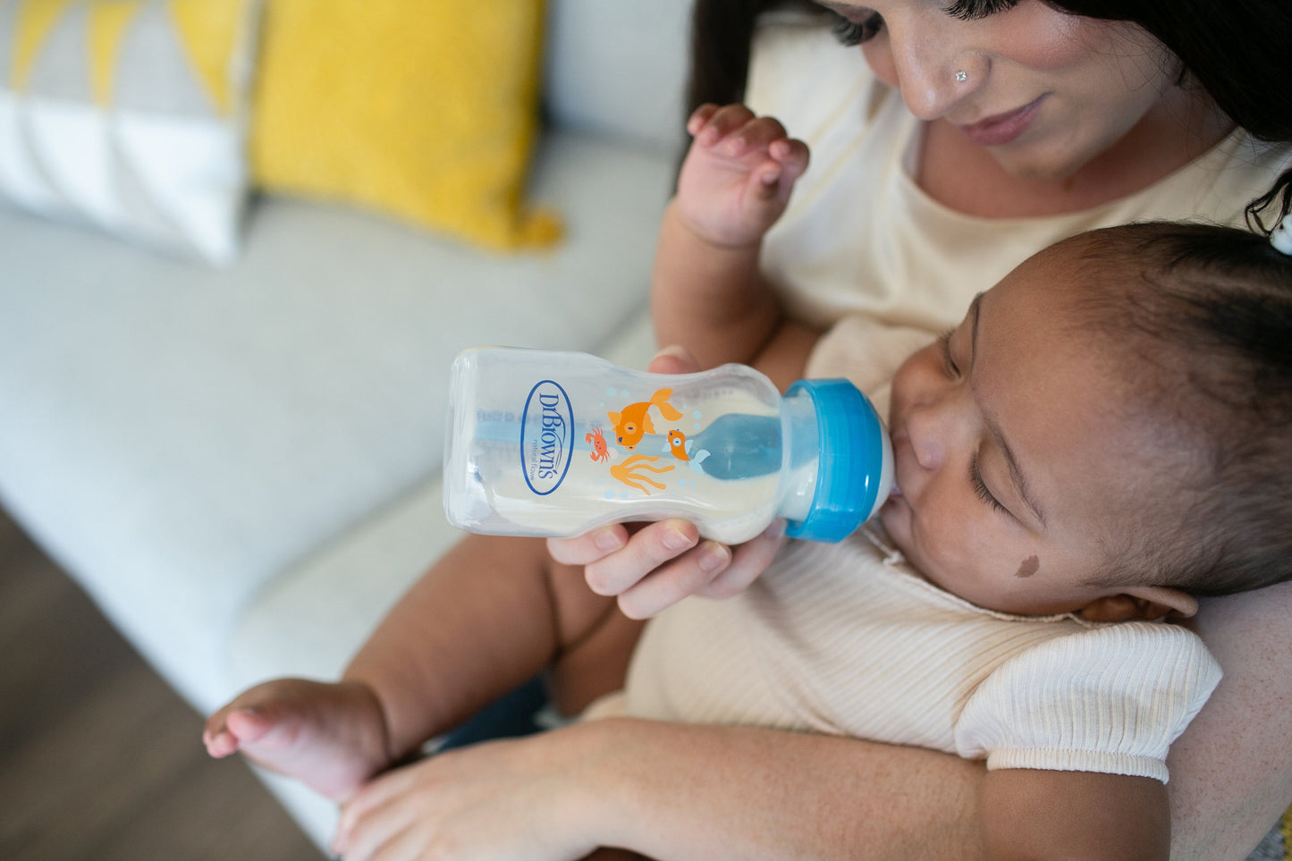 Dr Brown's Blue Goldfish Natural Flow® Anti-Colic Options+™ Wide-Neck Baby Bottle