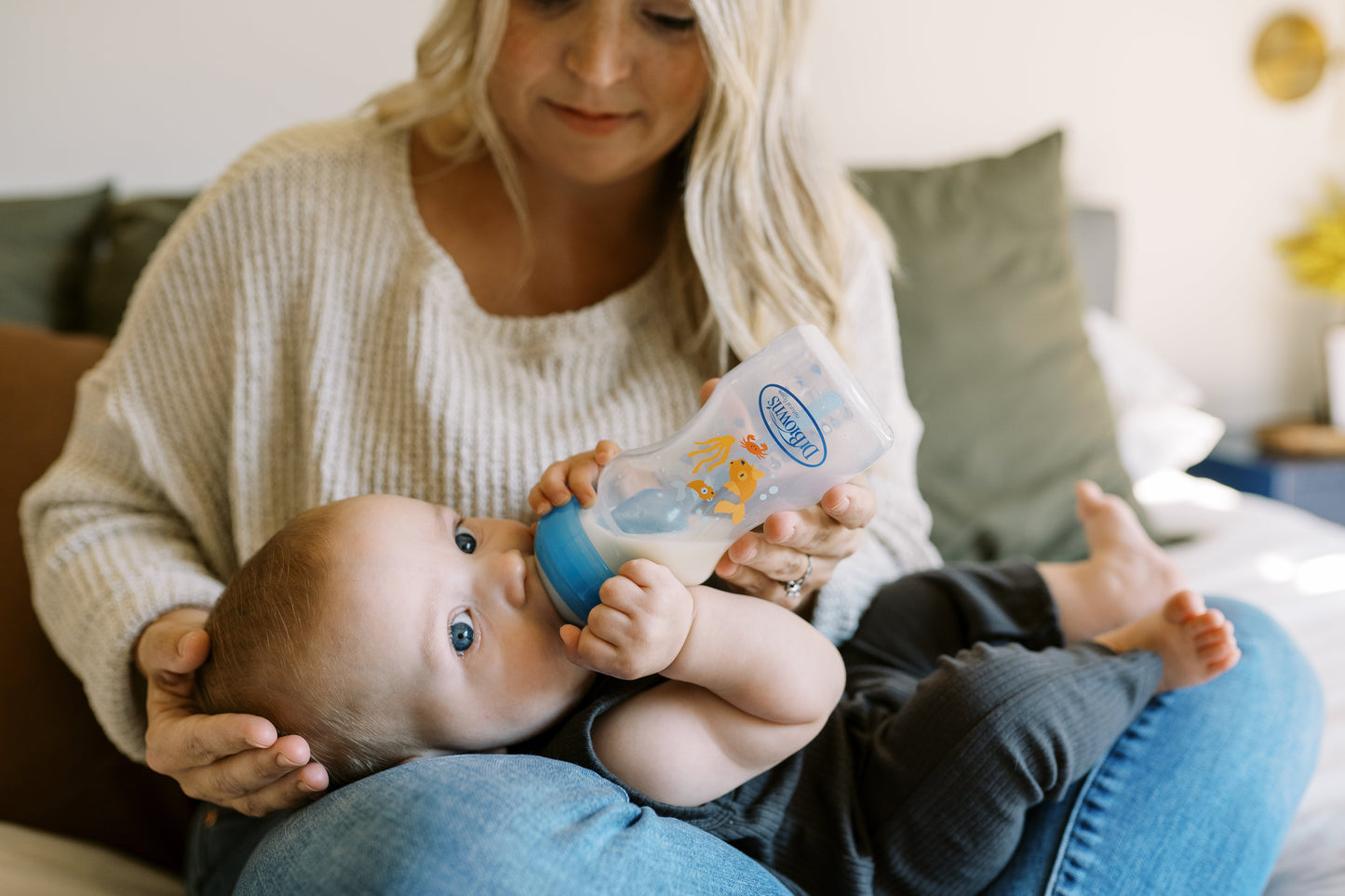 Dr Brown's Blue Goldfish Natural Flow® Anti-Colic Options+™ Wide-Neck Baby Bottle