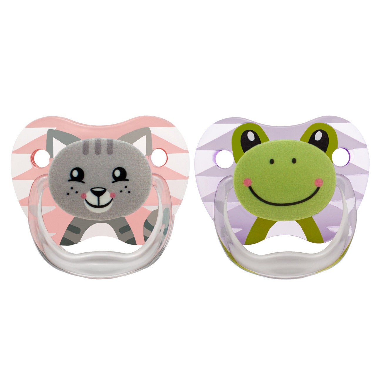 Dr Brown's PreVent Soothers  - Animal Faces, Pink, 0-6 Month