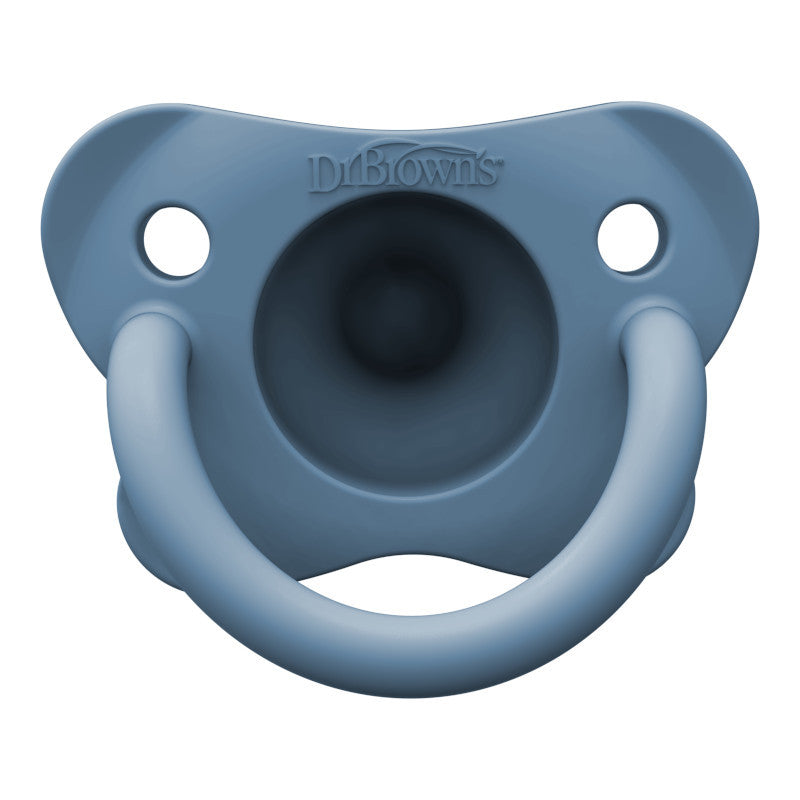 Dr Brown's One Piece Silicone Soother 2 Pack - Blue & Green