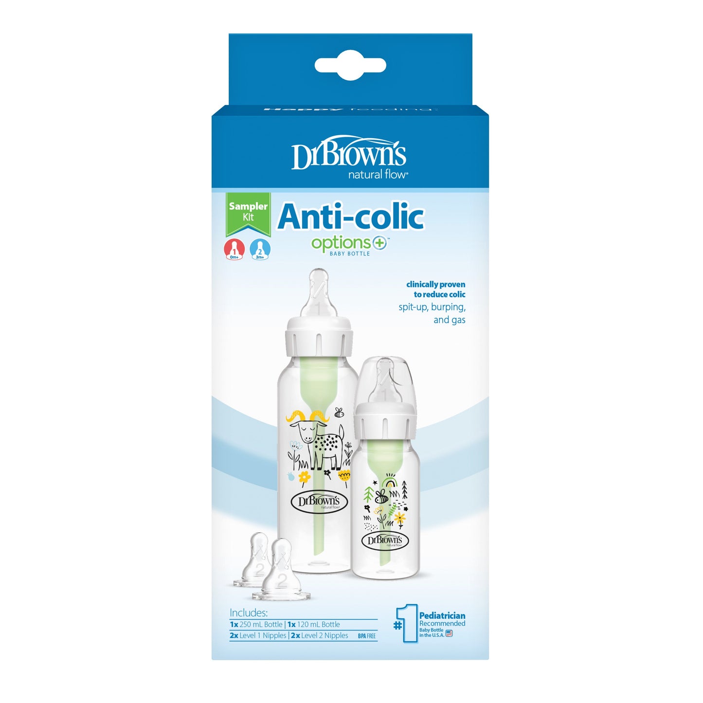 Dr. Brown’s Natural Flow® Anti-colic Options+™ Narrow Bottle Sampler K ...