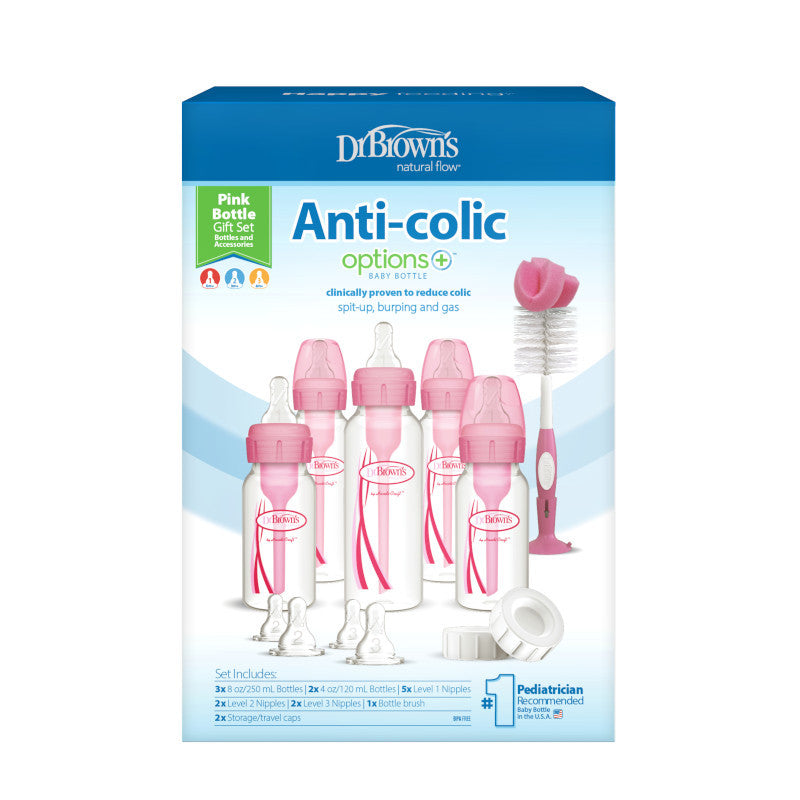 Dr Brown's Anti-Colic Options+ Narrow Neck Pink Bundle