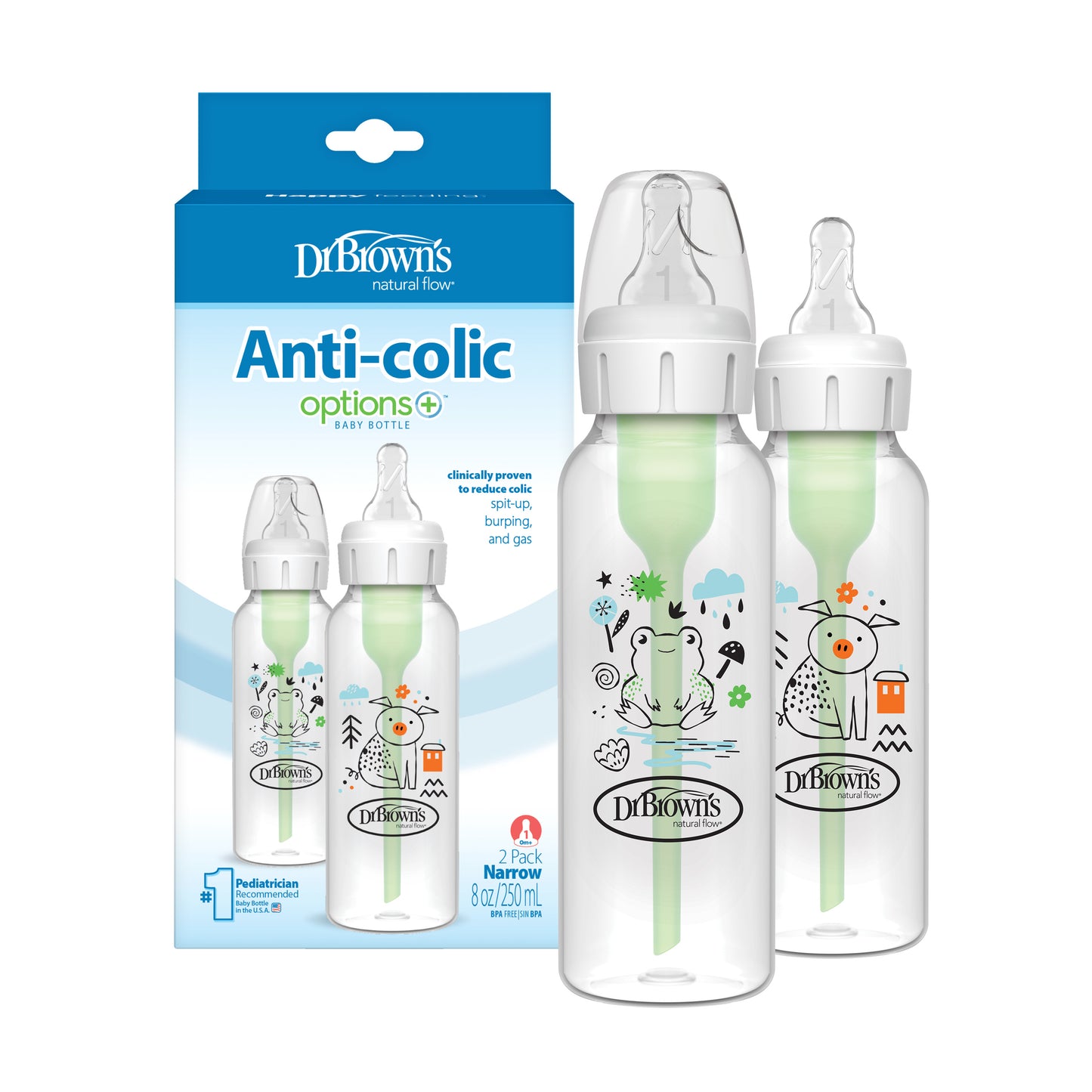 Dr Brown's Anti-Colic Options+ Narrow Neck Bundle