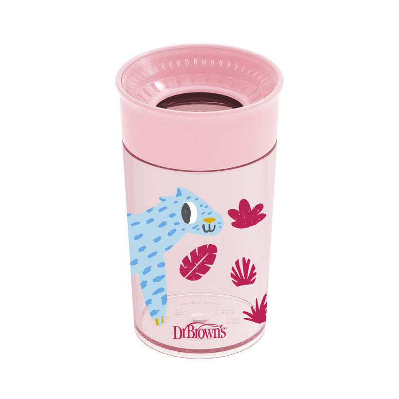 Dr Brown's Milestones Cheers360 Cup, 10oz/300ml, Pink
