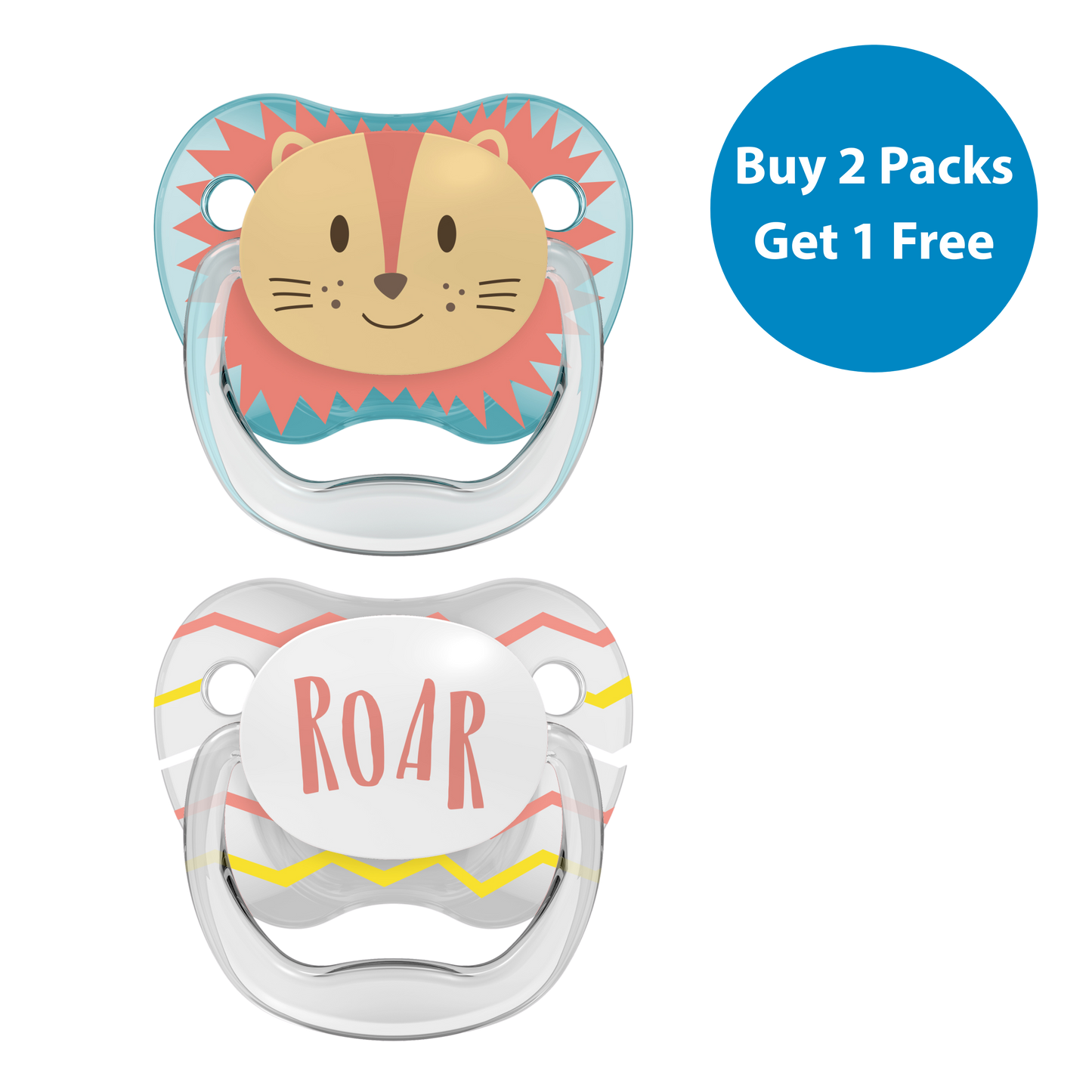 Dr Brown's PreVent Soothers  - Animal Faces, 0-6 Month