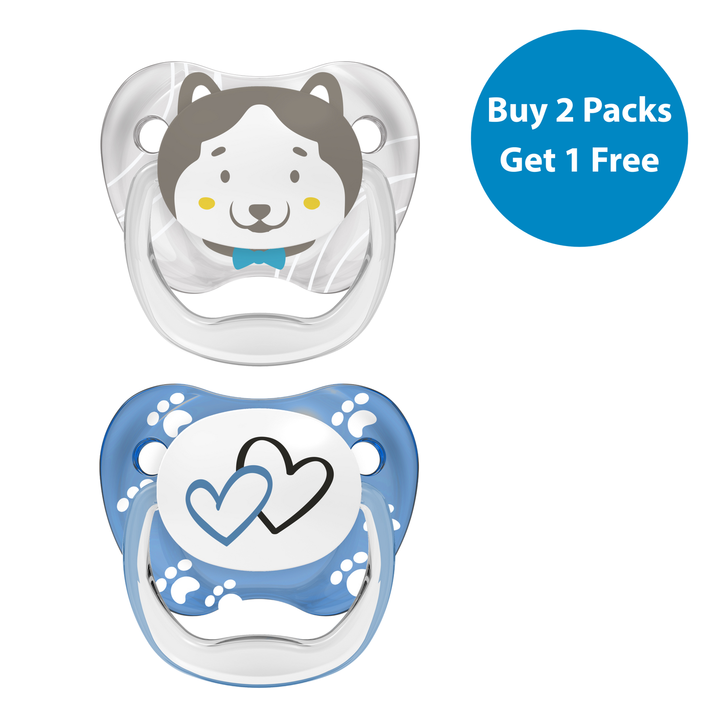 Dr Brown's PreVent Soothers  - Blue/Grey, 6-18 Month