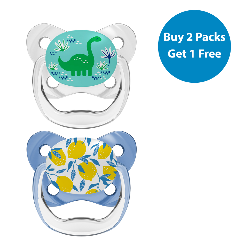 PreVent Butterfly Soothers Blue Dinosaur / Lemon 6-18 Months