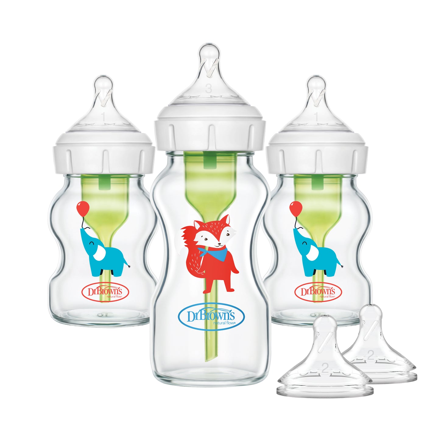 Dr. Brown's Glass Wide-Neck Baby Bottle Set