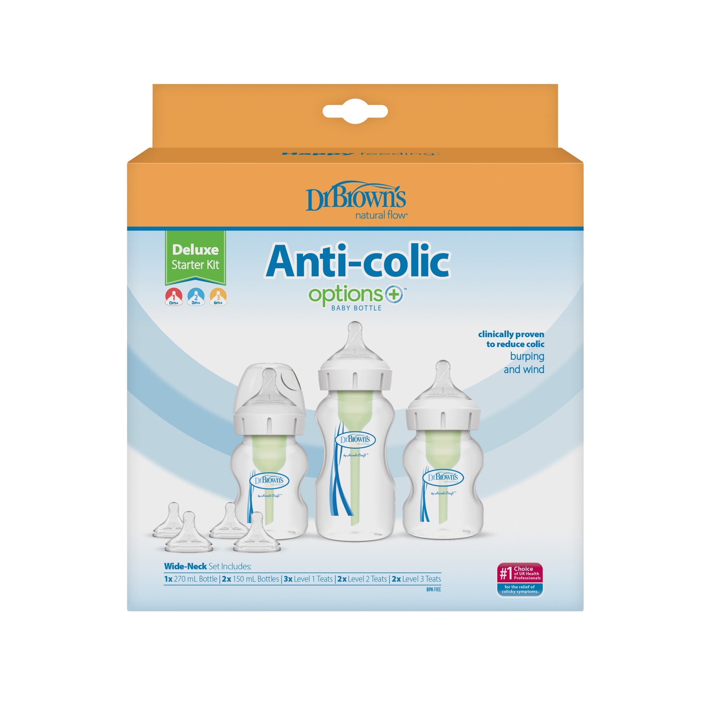 Dr Brown's Options+ Anti-Colic Baby Bottle Starter Kit