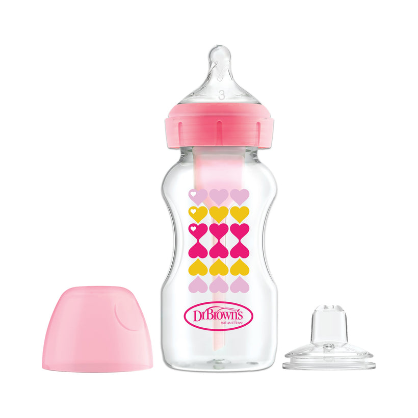 Dr. Brown's 270ml Wide-Neck Transition Bottle - Pink