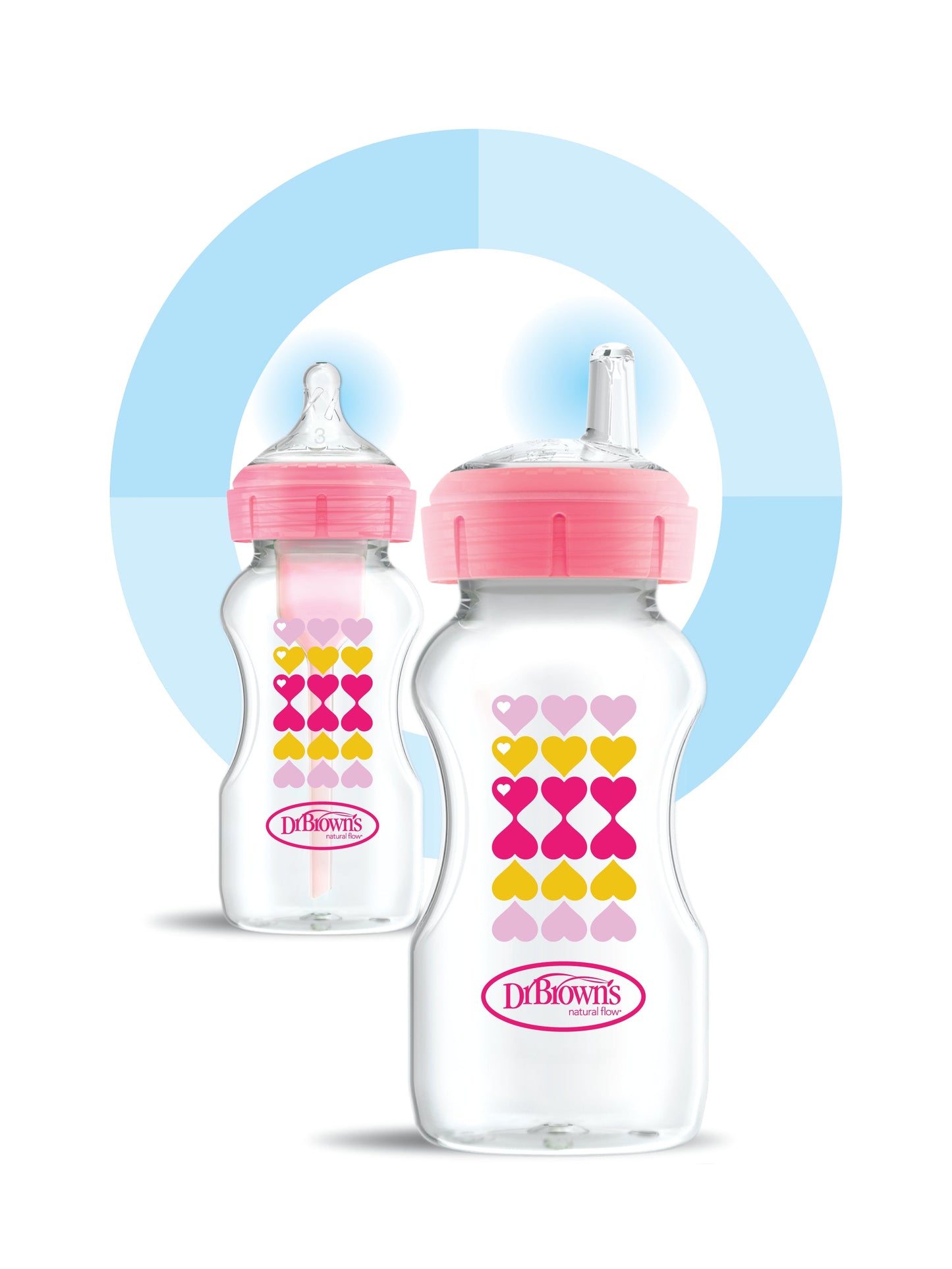 Dr. Brown's 270ml Wide-Neck Transition Bottle - Pink