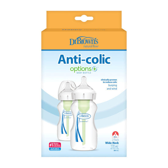 Dr Brown's Options+ Anti-Colic Baby Bottle 270ml Twin Pack