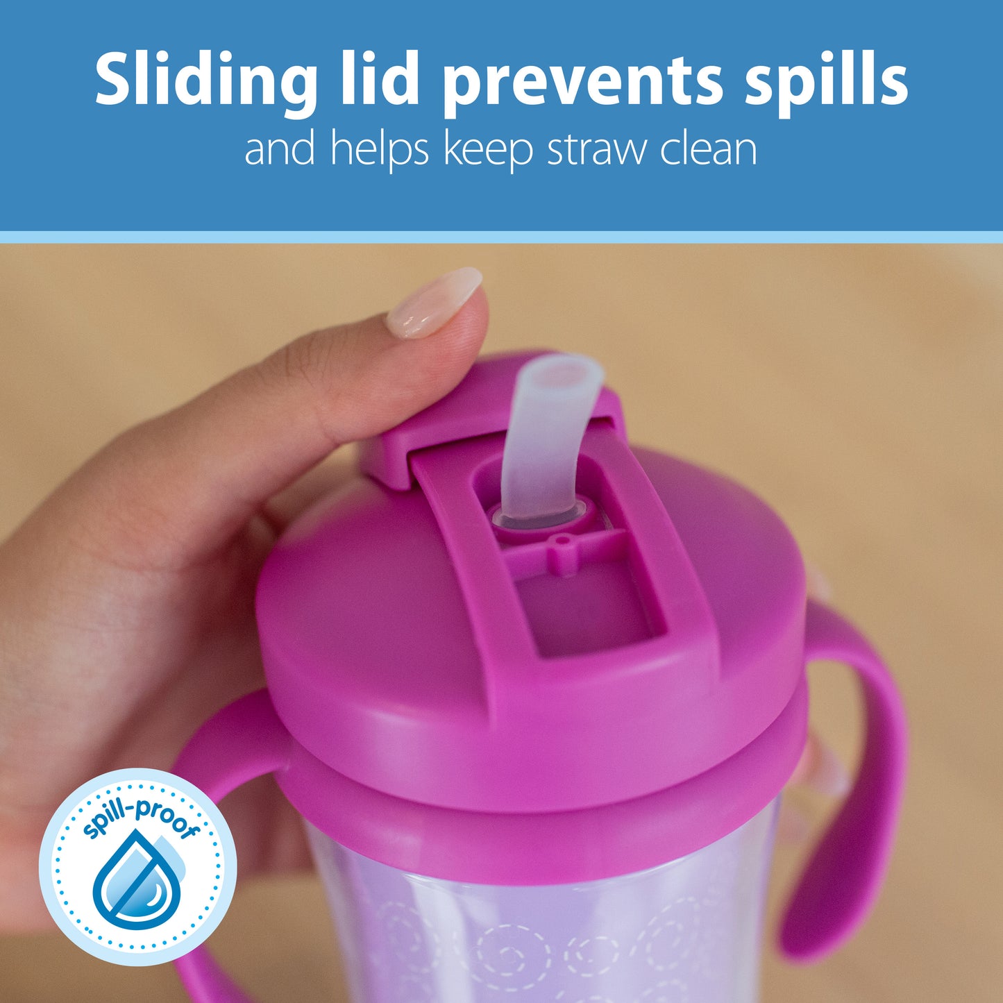 Insulated Straw Cup with Handles, Pink Strawberries (1-Pack)