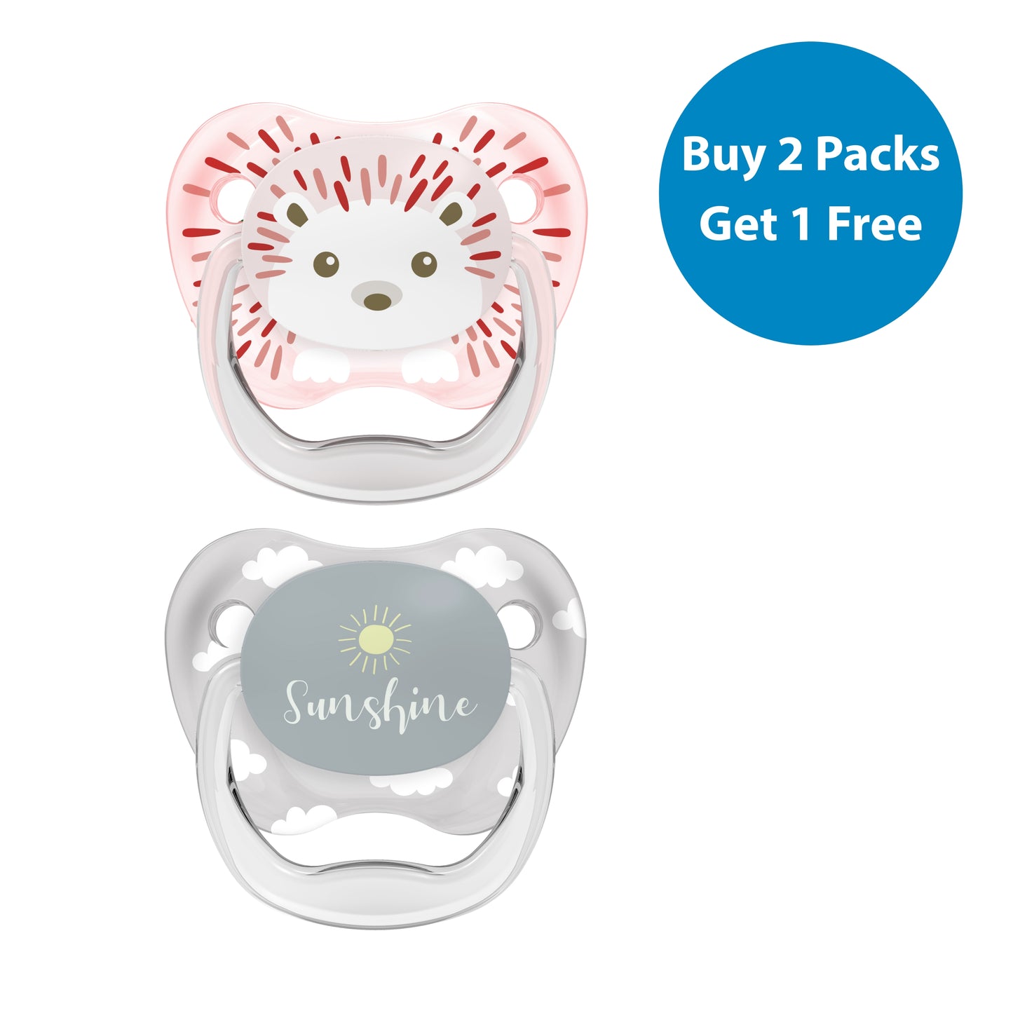 Dr Brown's PreVent Soothers  - Animal Faces, Pink, 0-6 Month