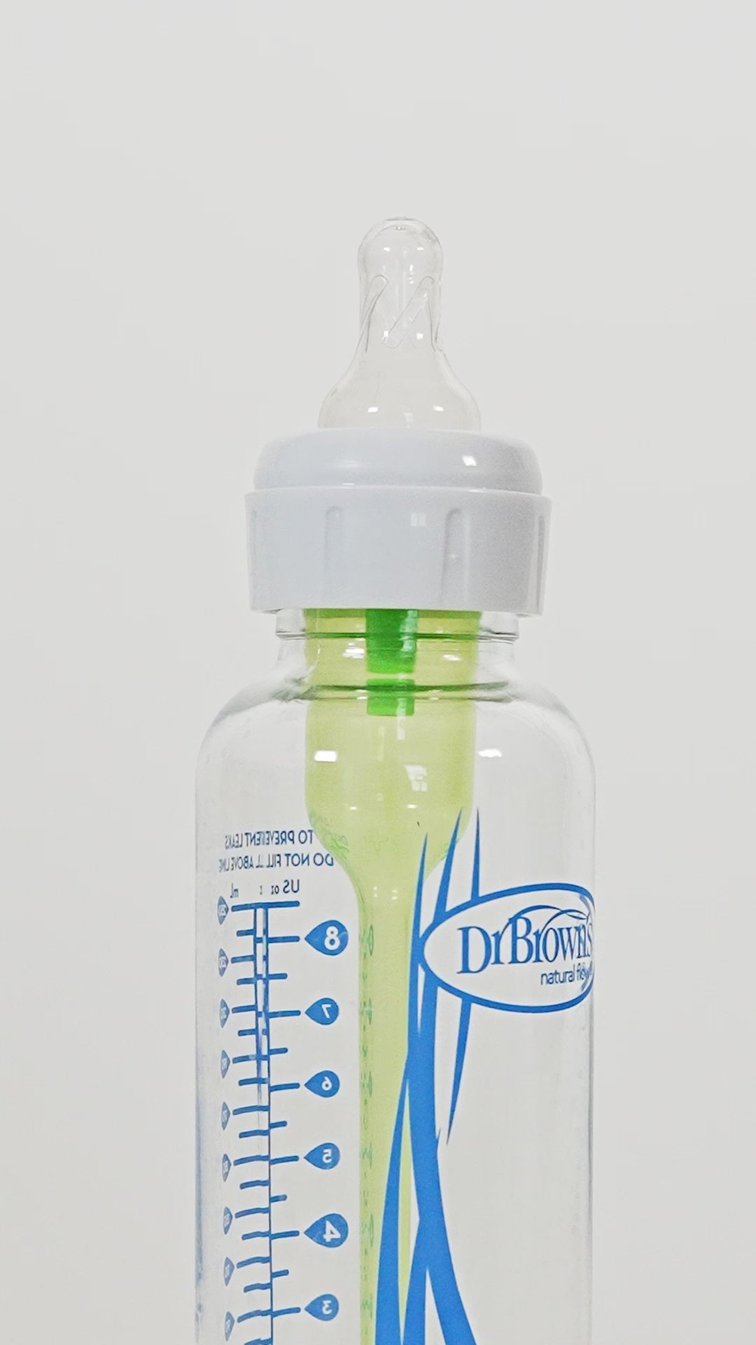 Load and play video in Gallery viewer, Dr Brown&amp;#39;s Options+ Anti-Colic Baby Bottle 150ml Glass Twin Pack
